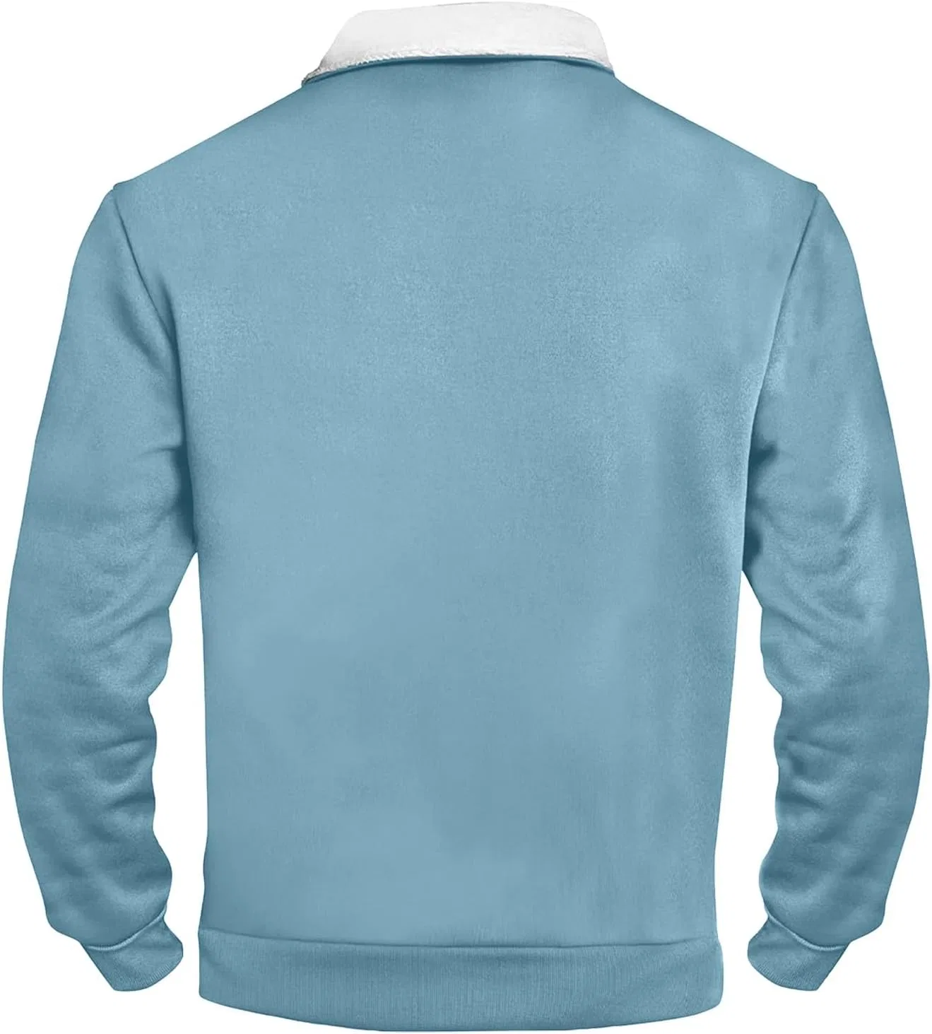 Мужская зимняя утепленная куртка Sherpa Fleece для походов, ветровка, верхняя одежда больших размеров, теплая рабочая куртка на молнии Generic, светло-голубой — фото 2
