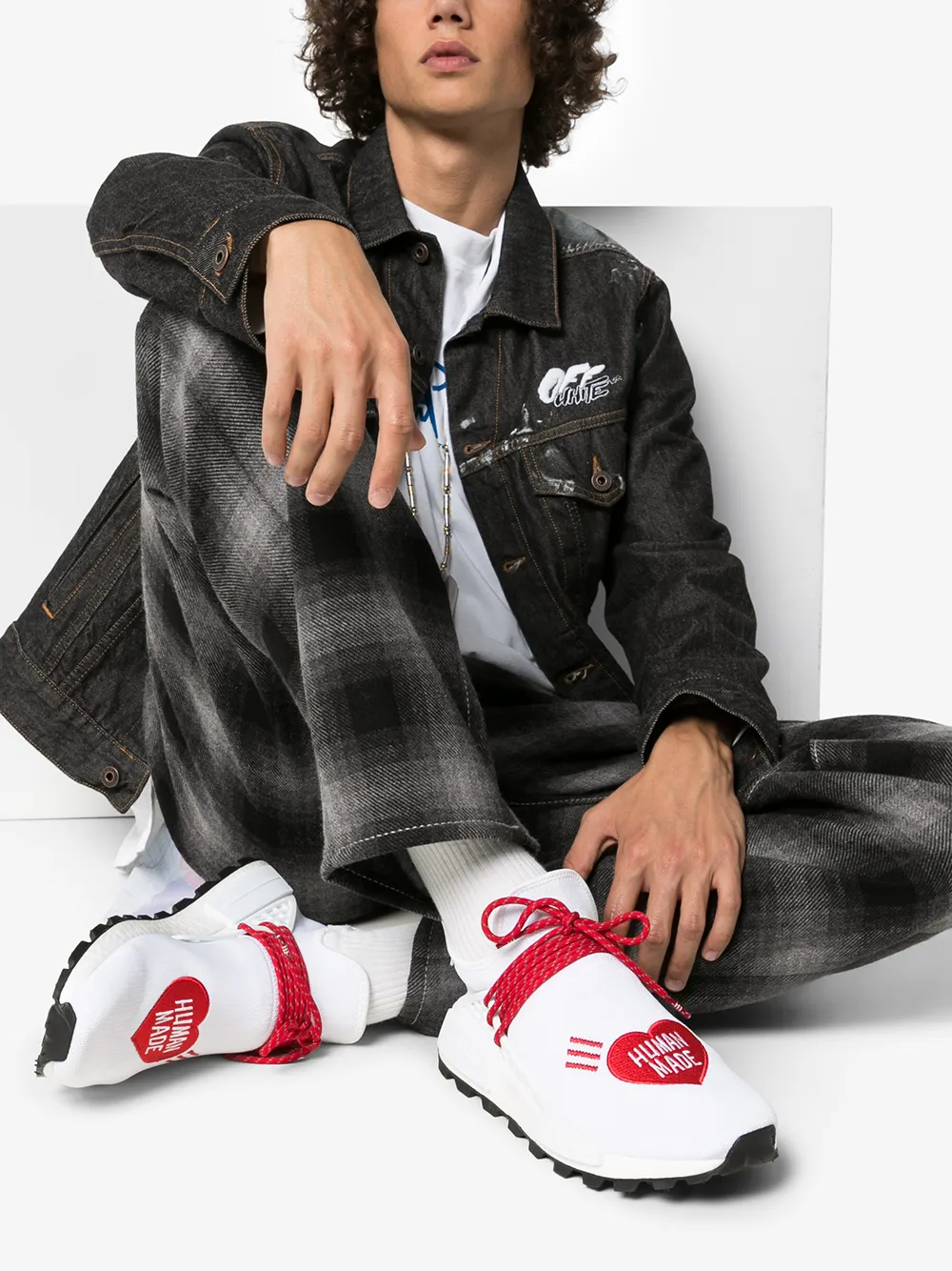 Кроссовки NMD Love Human Made из коллаборации с Pharrell Williams Adidas, белый — фото 2