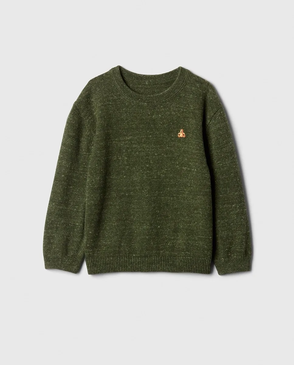 

Свитер с круглым вырезом для мальчика Gap, темно-зеленый