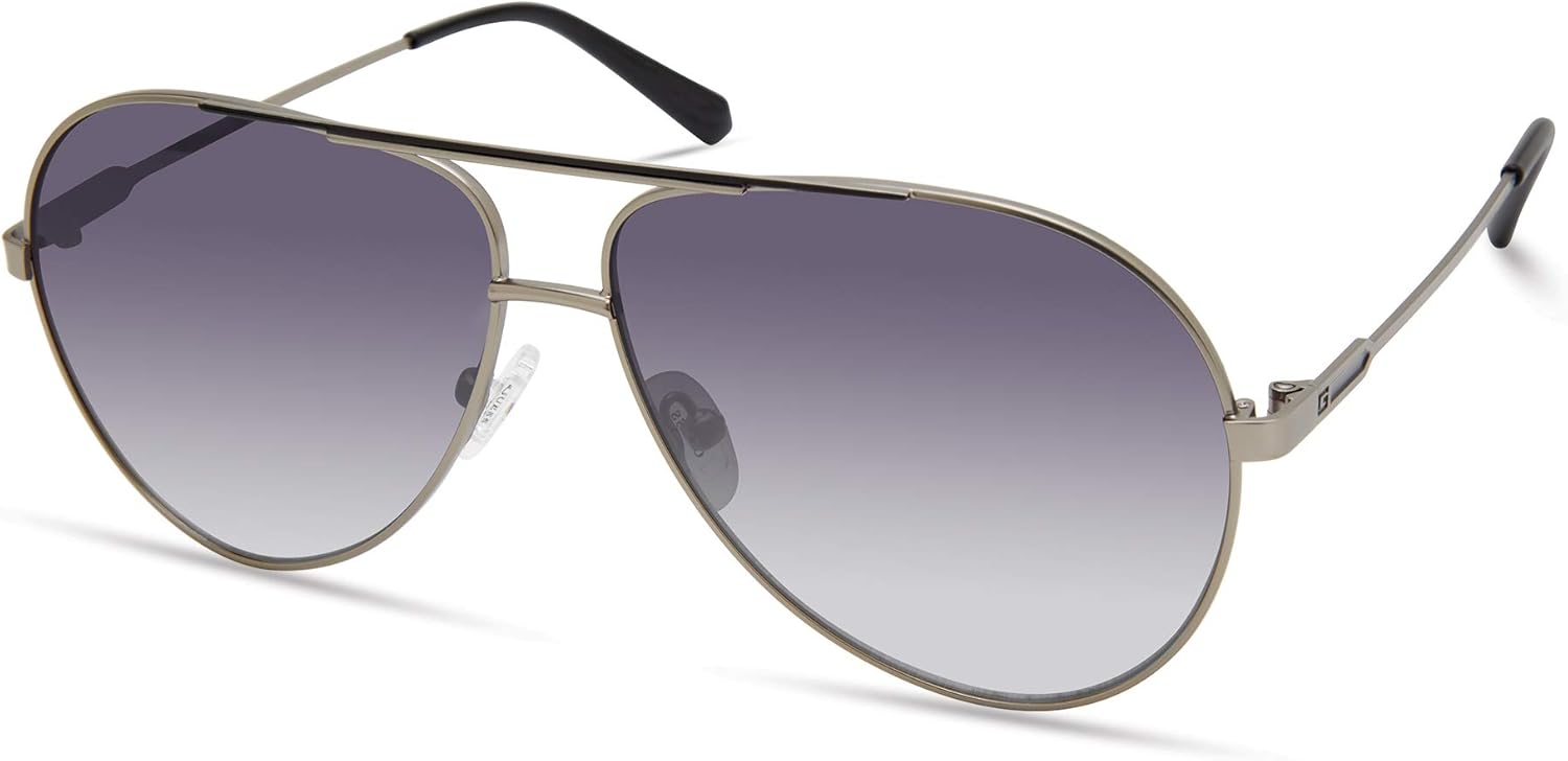 

GUESS мужские классические авиаторные очки Pilot Sunglasses, Matte Gunmetal