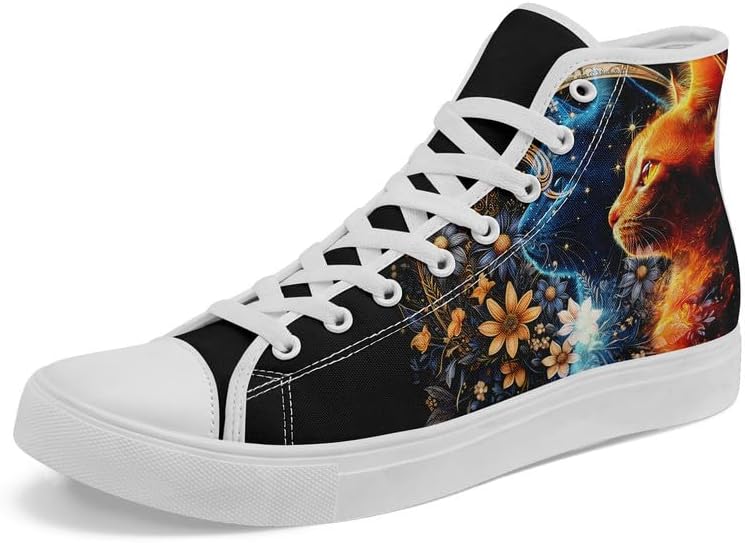 

Высокие кеды из ткани для девочек и мальчиков с принтами галактики, кошек и собак, модные кроссовки, дышащие, легкие, повседневная обувь Awsole, белый