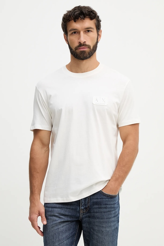 

Хлопковая футболка Armani Exchange, бежевый