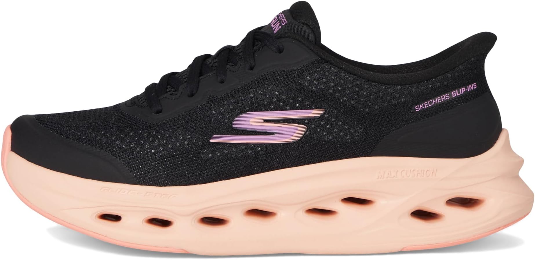 Кроссовки SKECHERS Max Cushioning Glide Step Hartford Hands Free Slip-Ins, цвет Black/Purple — фото 4