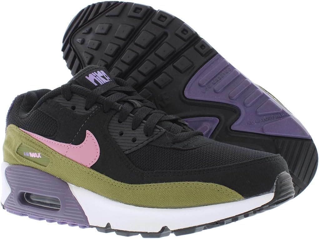 Кроссовки Nike Air Max 90 (Big Kid), черный/розовый — фото 2