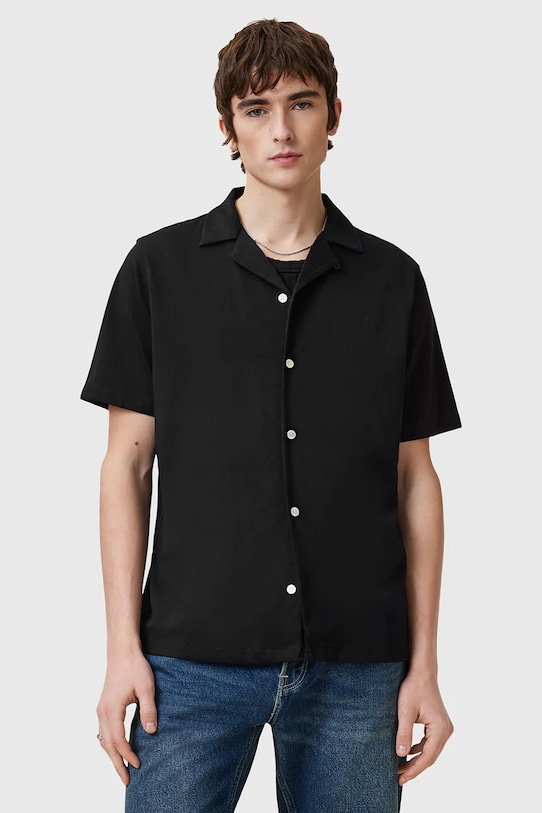 

Хлопковая рубашка HUDSON Allsaints, черный