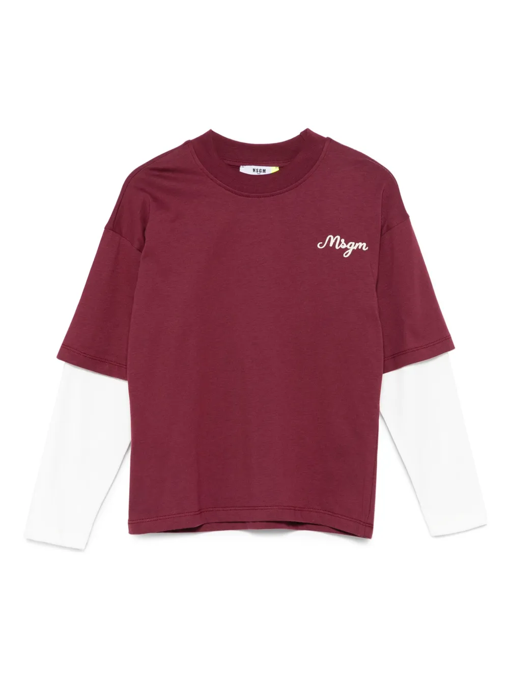 

Футболка с вышитым логотипом MSGM Kids, красный