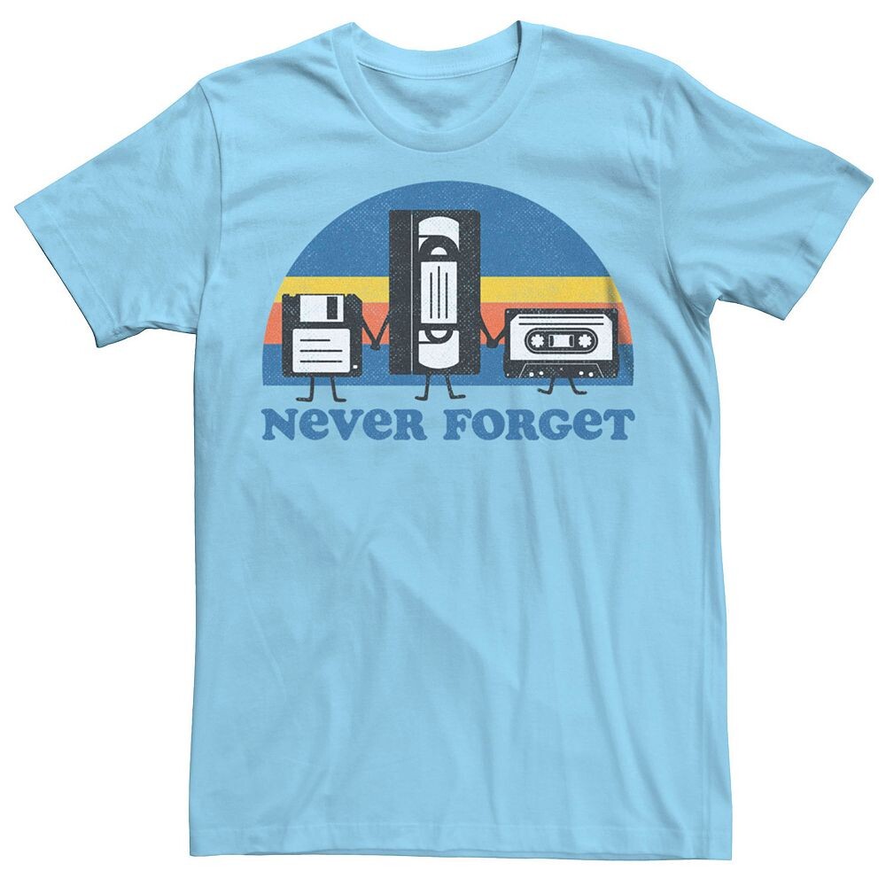 

Мужская футболка Never Forget Retro Media с графикой Licensed Character, цвет Light Blue