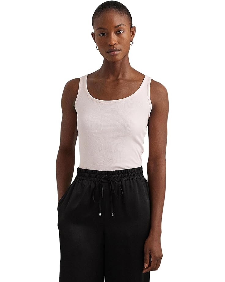 

Топ LAUREN Ralph Lauren Cotton-Blend Tank, цвет Pink Opal