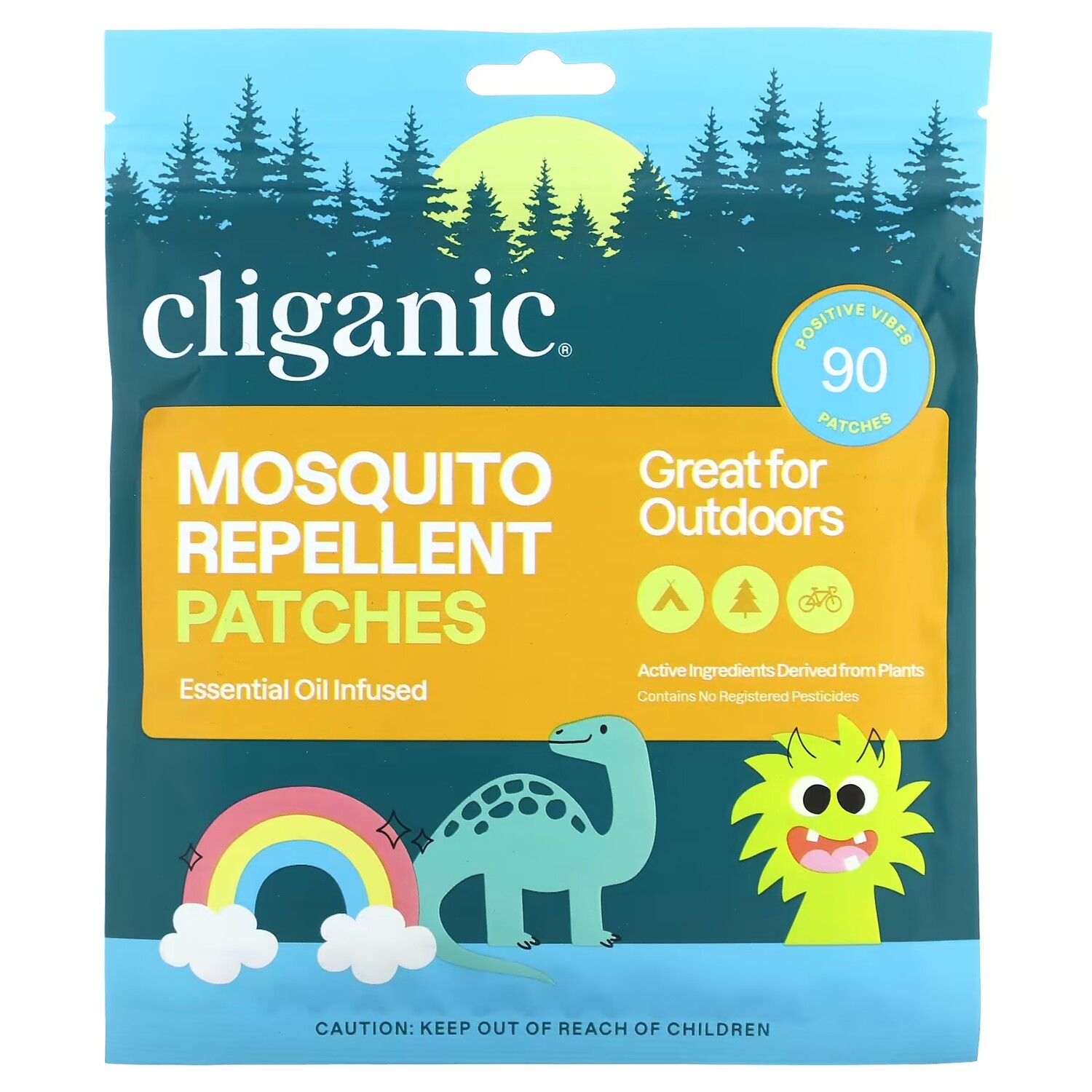 

Патчи Cliganic Positive Vibes от комаров, 90 пластырей