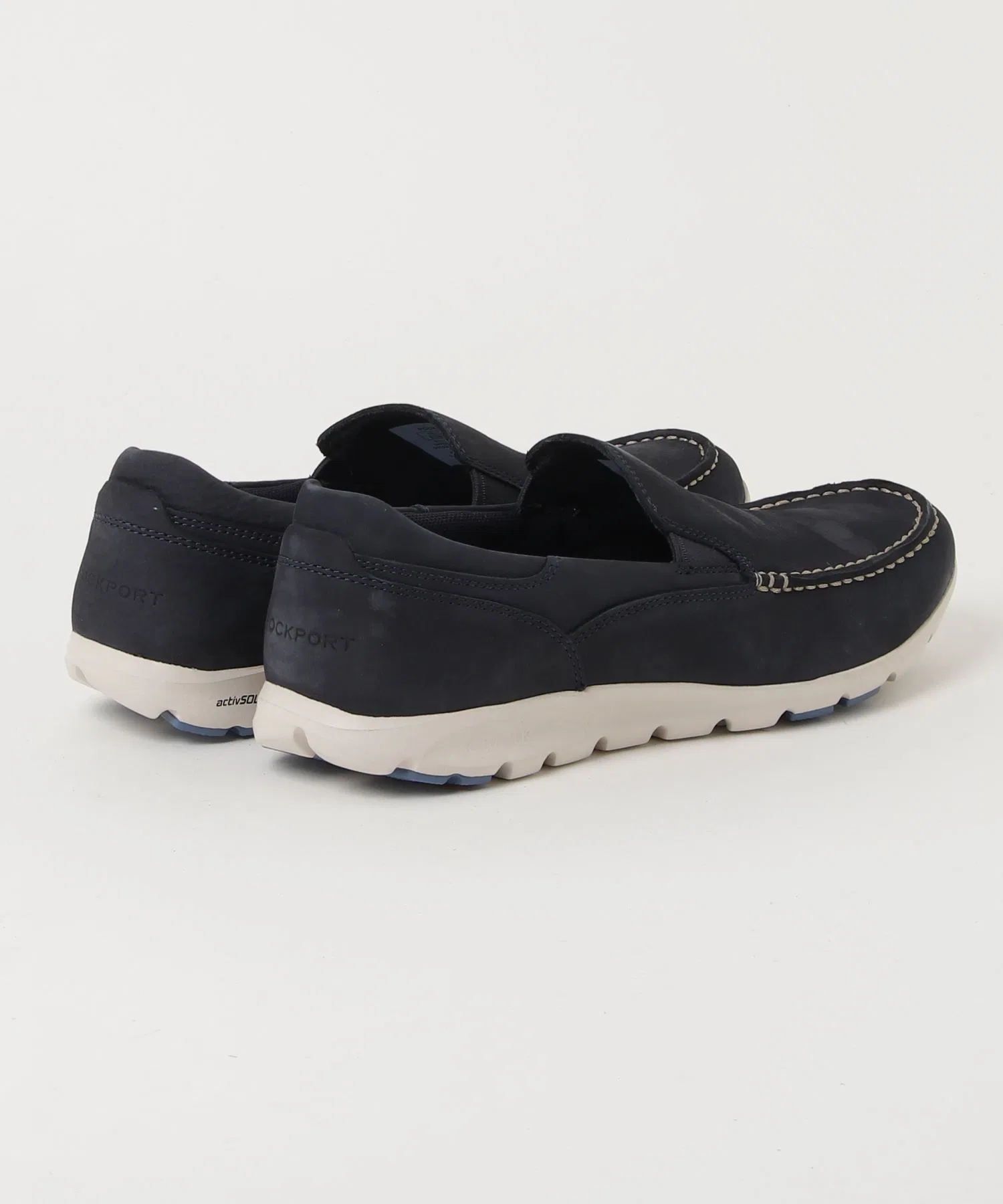 Мужские кожаные лоферы ROCKPORT TruWalk Zero II тёмно-синие — фото 2