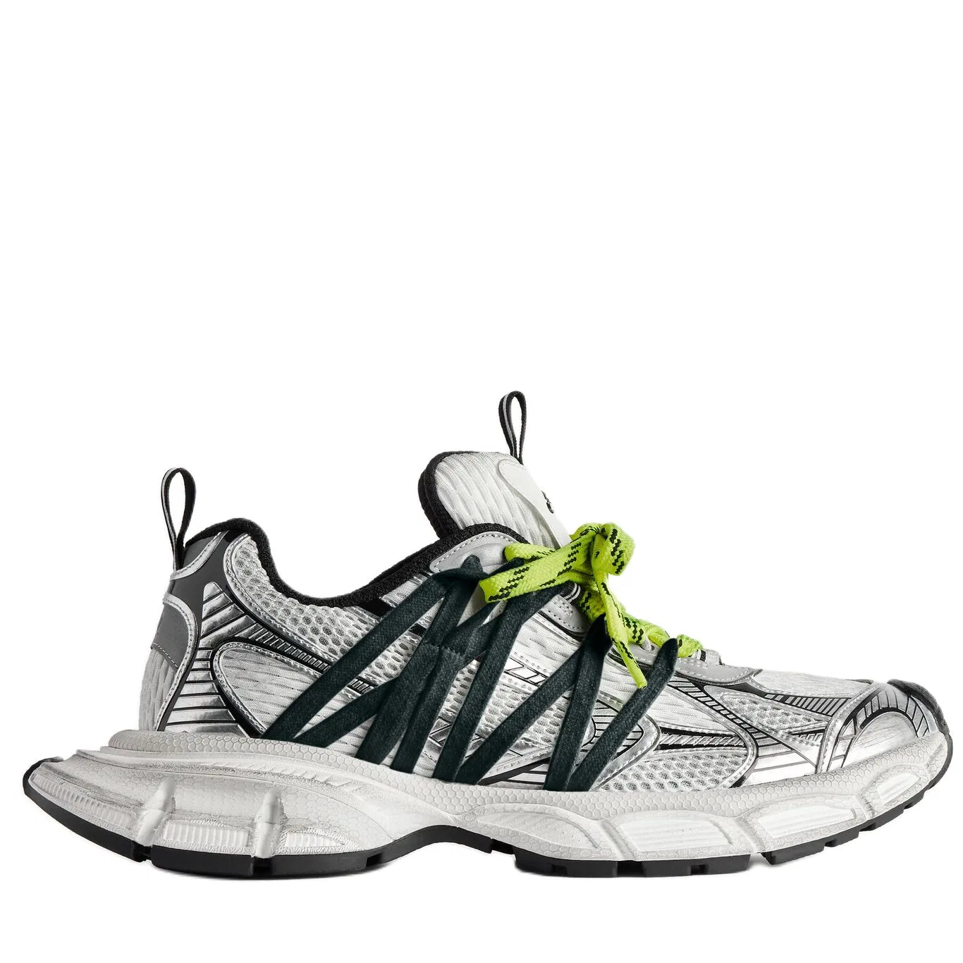 Кроссовки Chunky Sneakers Balenciaga 3XL Interlace Textile Artificial Leather Low top Серые — фото 3