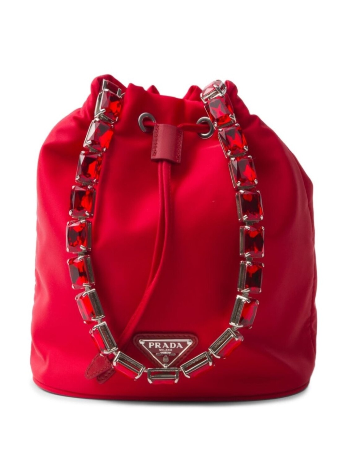 

Мини-сумка Prada Re-Nylon с логотипом, красный