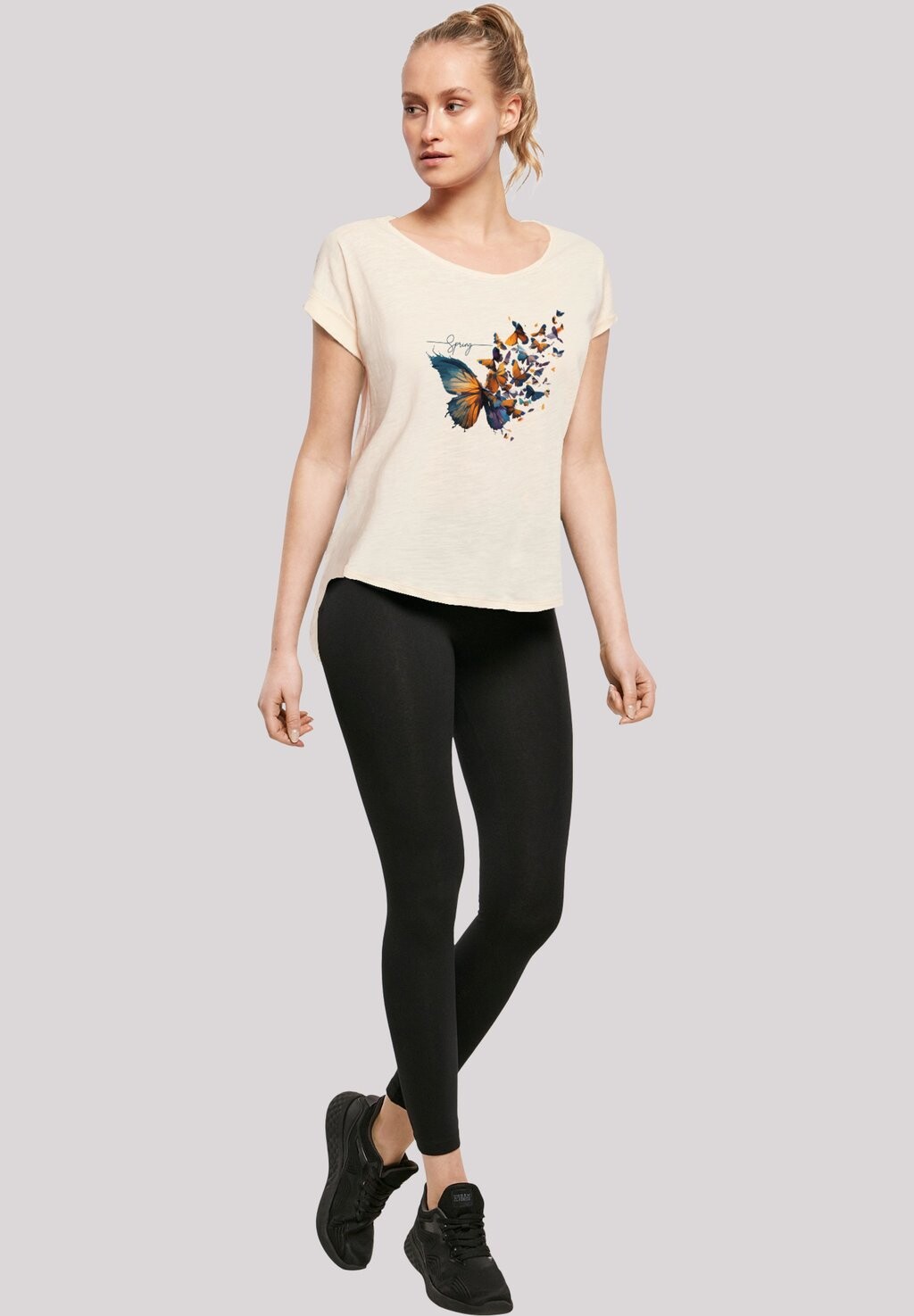 

Футболка с принтом SCHMETTERLING FRÜHLING LONG CUT TEE F4NT4STIC, песочный