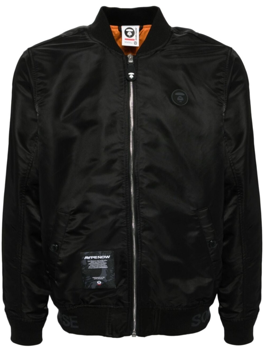 

AAPE BY *A BATHING APE бомбер с нашивкой-логотипом, черный