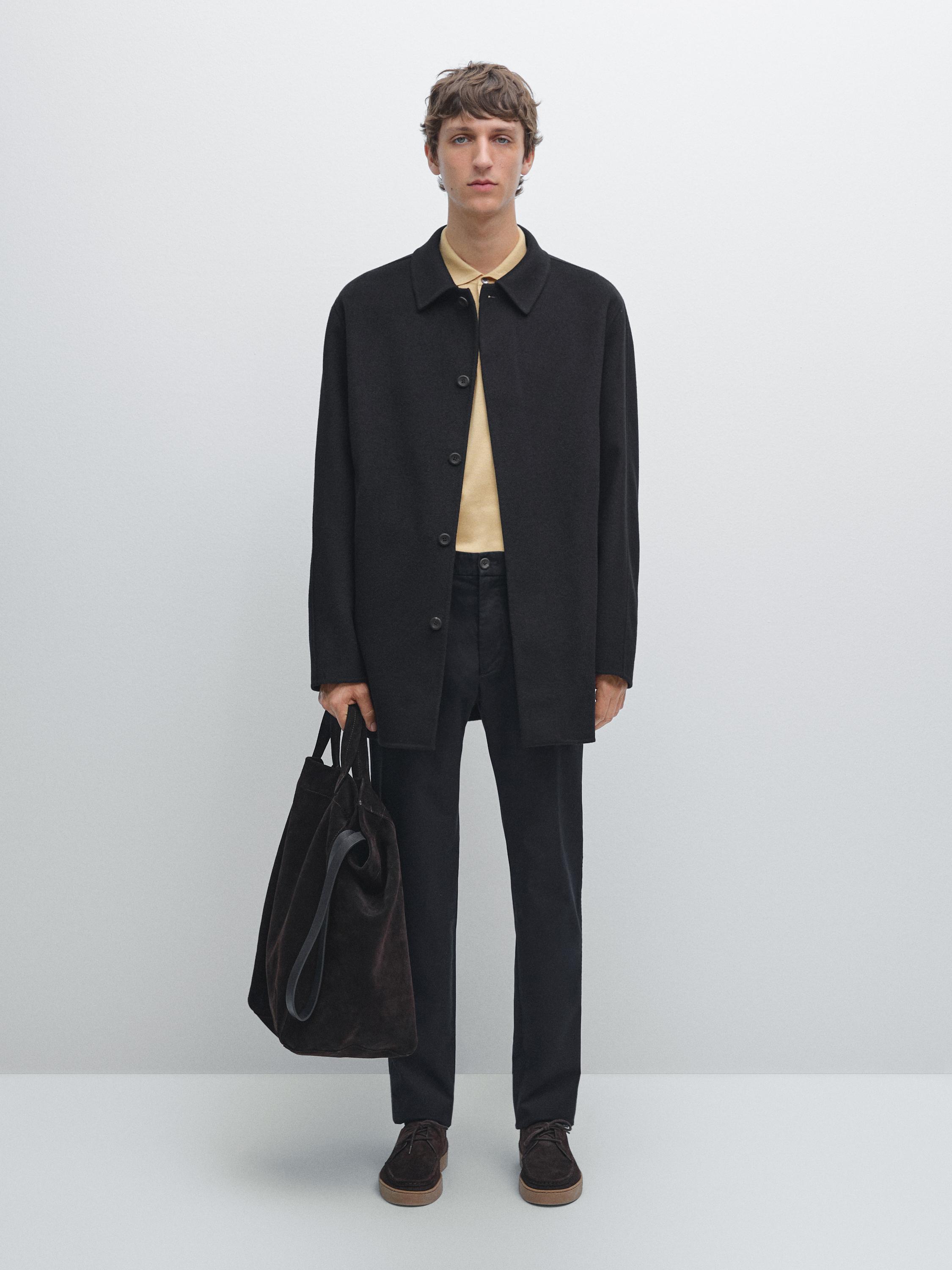 

Узкие брюки с эластичными вставками по бокам Massimo Dutti, темно-синий