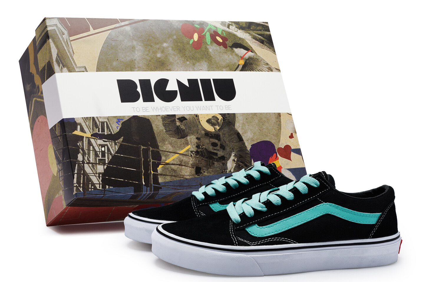 

Кроссовки Vans Old Skool Skateboarding Shoes Unisex Low-top Black/green, черный