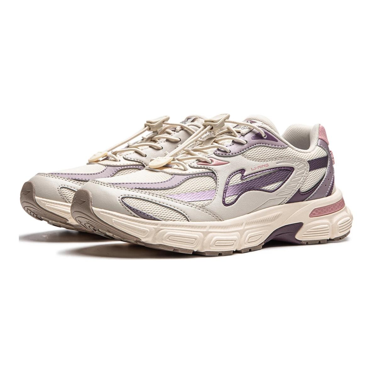 Кроссовки LINING YOUNG Kids Lifestyle Shoes GS Low-top Beige/Purple, фиолетовый — фото 4