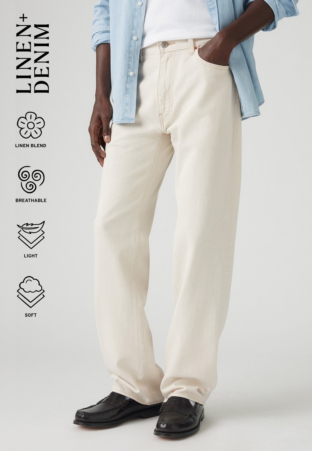 

Джинсы прямого кроя STRAIGHT Levi's, цвет Ecru Fusion Ltwt Linen+ Denim