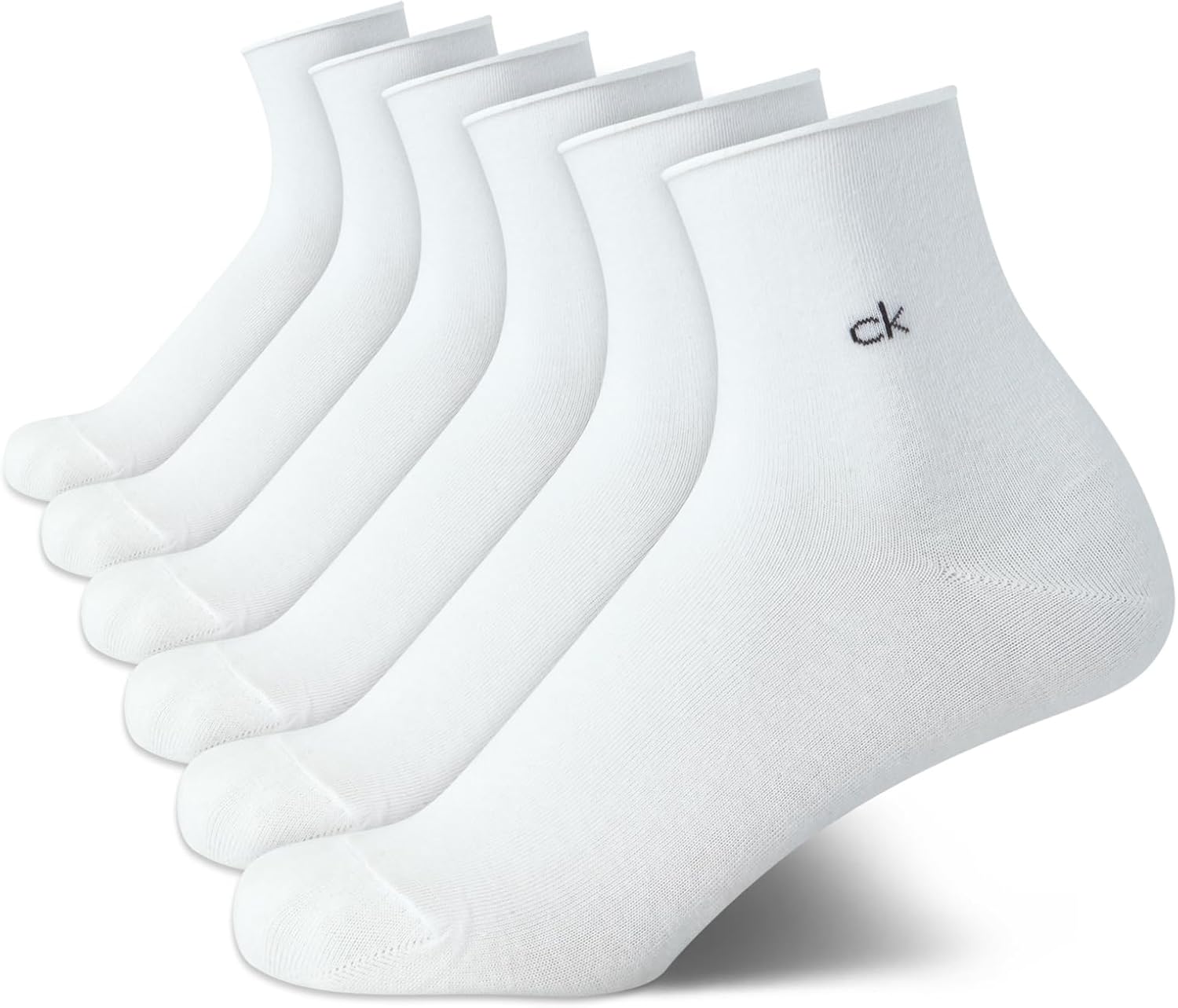 

Женские носки Calvin Klein Crew Socks - 6 пар мягких хлопковых носков с отворотами на манжете, мини/средней длины, для женщин (размер обуви: 4-10), White