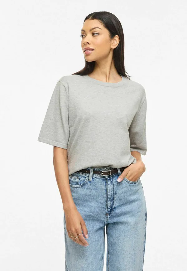 

Базовая футболка kurzärmeliges Vila, Light Grey Melange, Серый, Базовая футболка kurzärmeliges Vila, Light Grey Melange