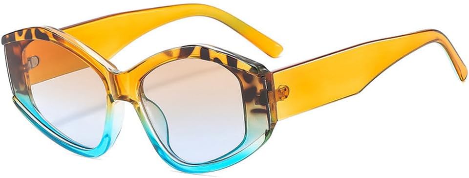 

Модные солнцезащитные очки в толстой оправе для женщин в стиле панк, разноцветные солнцезащитные очки для женщин, стильные очки для активного отдыха с защитой от УФ-излучения UV400 TKKTLLT, Orangeblue