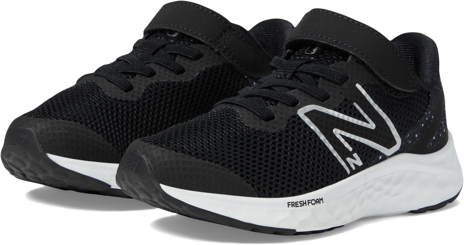 

Кроссовки New Balance Fresh Foam Arishi v4 Bungee Lace with Hook-and-Loop Top Strap, черный/белый