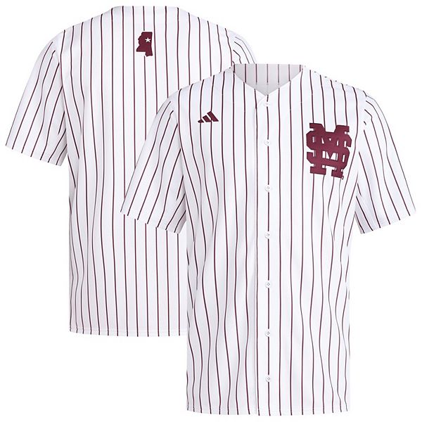 Мужская белая бейсбольная футболка Mississippi State Bulldogs Adidas — фото 2
