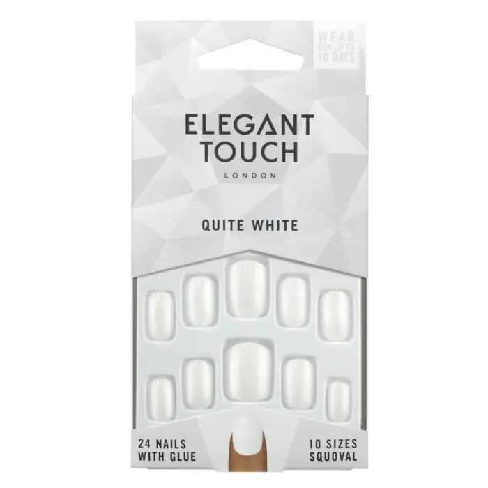 

Накладные ногти uñas postizas quite white Elegant Touch, цвет blanco
