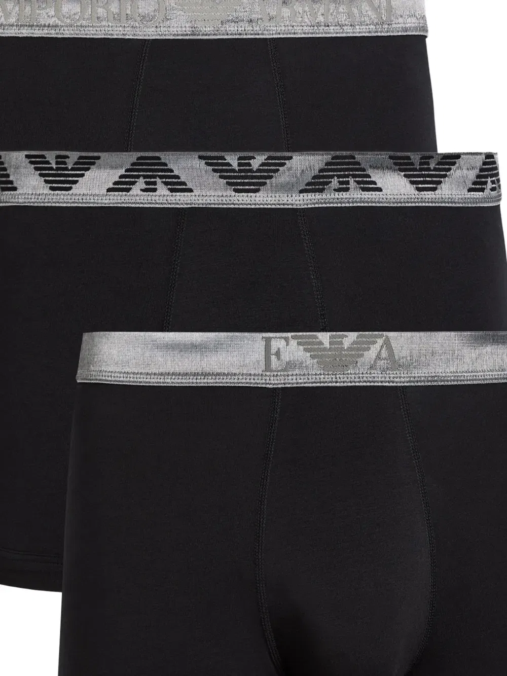 Комплект из трех боксеров с логотипом EMPORIO ARMANI, черный — фото 2