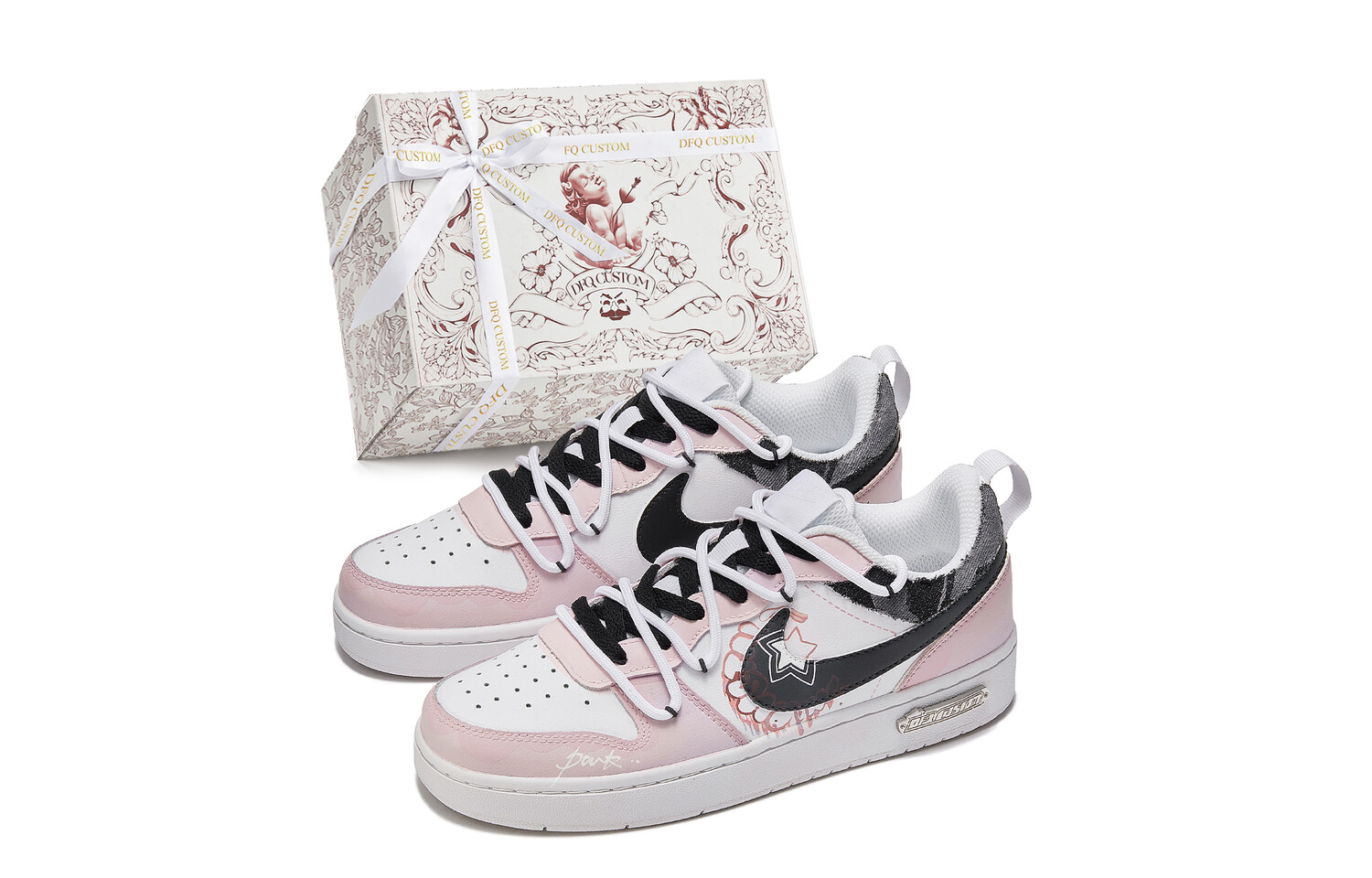

Кроссовки Nike Court Borough Skateboarding Shoes Women's Low-top Grey/Purple/Pink/White, фиолетовый