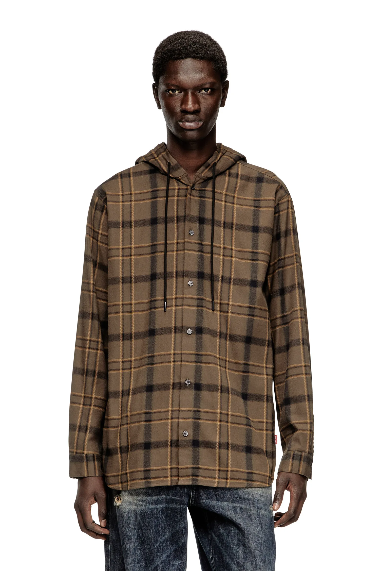 Мужская толстовка с капюшоном, размеры S-IX Diesel, Khaki Brown