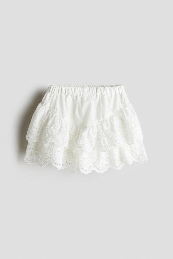 

Юбка с вышивкой ришелье H&M, белый