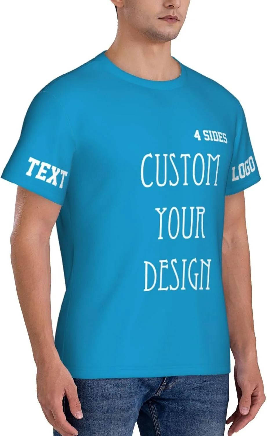 Футболка Custom T Shirts 4-Side Printable с логотипом — фото 4