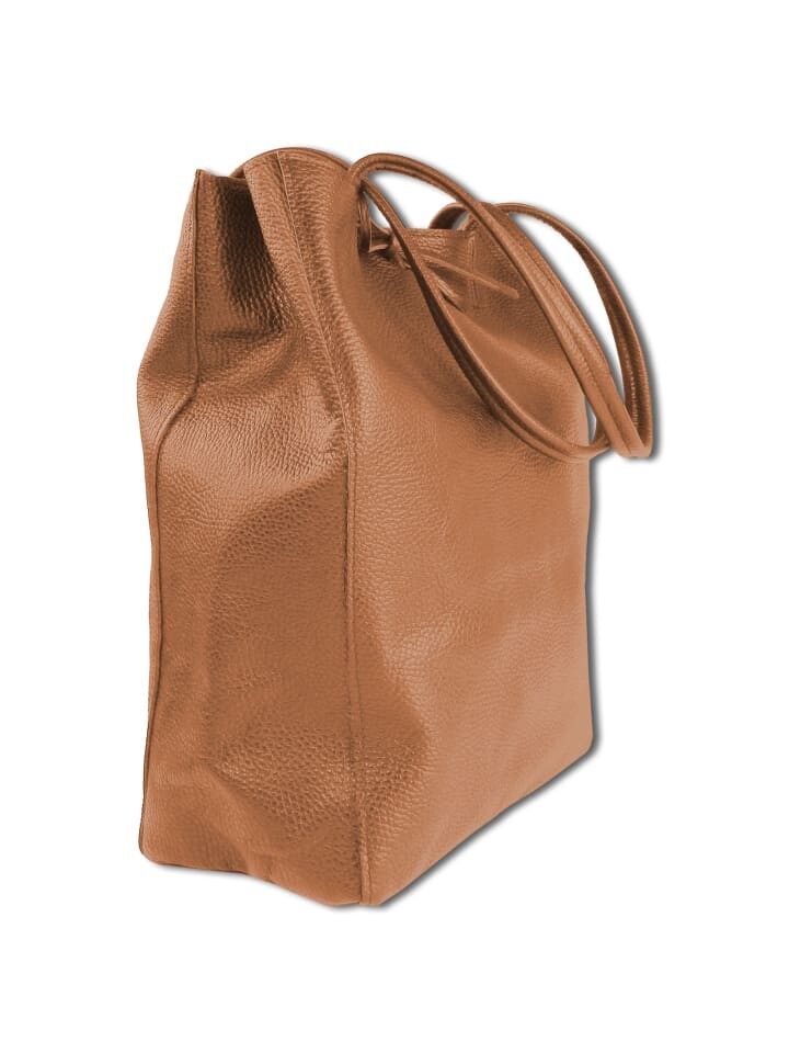 

Наплечная сумка Toscanto Shopper, Schultertasche Leder tan, hellbraun ca. 28cm
