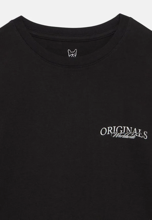 Футболка с вырезом и принтом jorcatskills Jack & Jones Junior, Black — фото 3