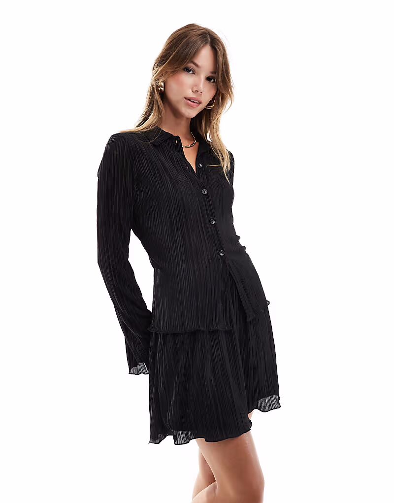 

Мини-юбка-плиссе ASOS DESIGN черного цвета