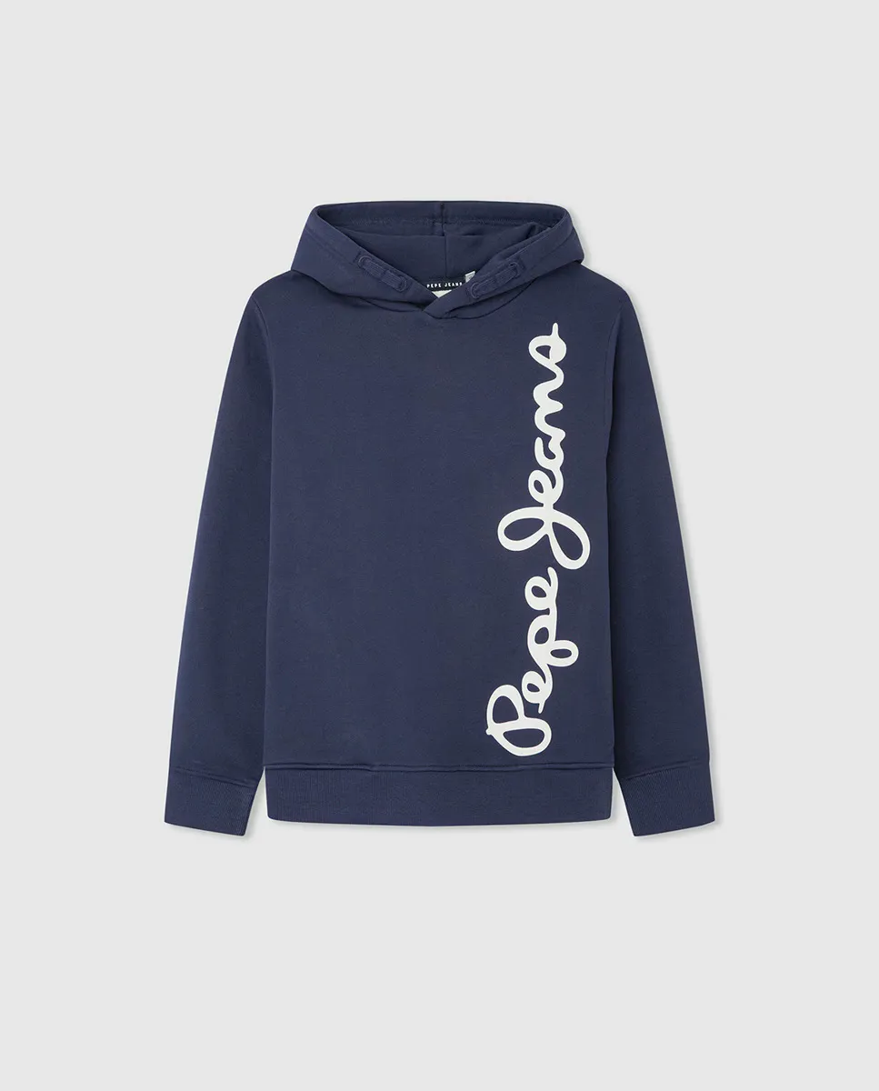 

Толстовка с логотипом сбоку для мальчиков Pepe Jeans, темно-синий