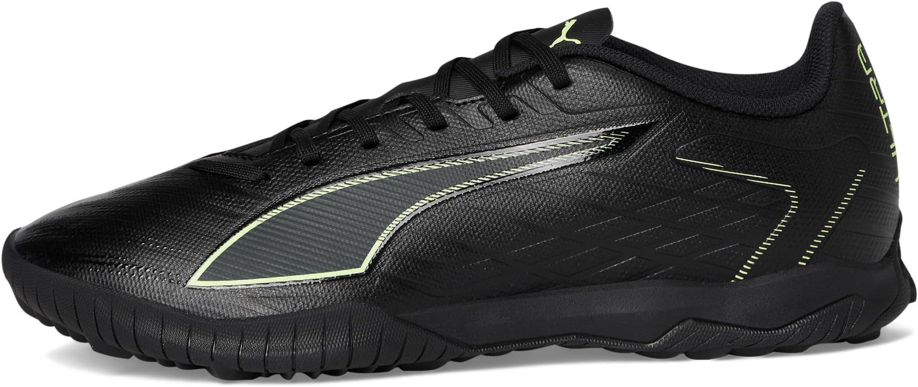 Кроссовки PUMA Ultra 6 Play Turf Trainer Soccer Cleats, цвет Black/Fizzy Light/Green Terrain — фото 4