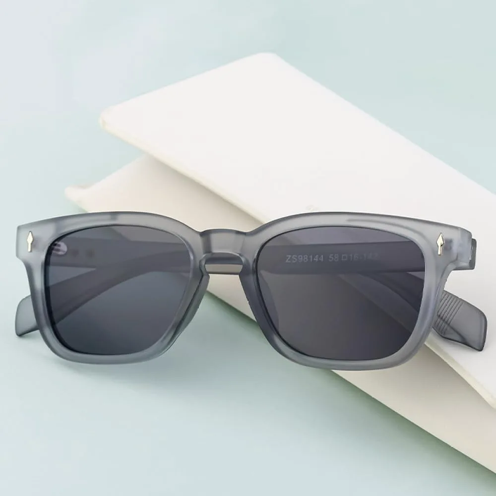 

Солнцезащитные очки LVTFCO Vintage Rivets для мужчин, модные двухцветные градиентные, защита от УФ-излучения UV400, женские солнцезащитные очки, Blue Leopard Grey