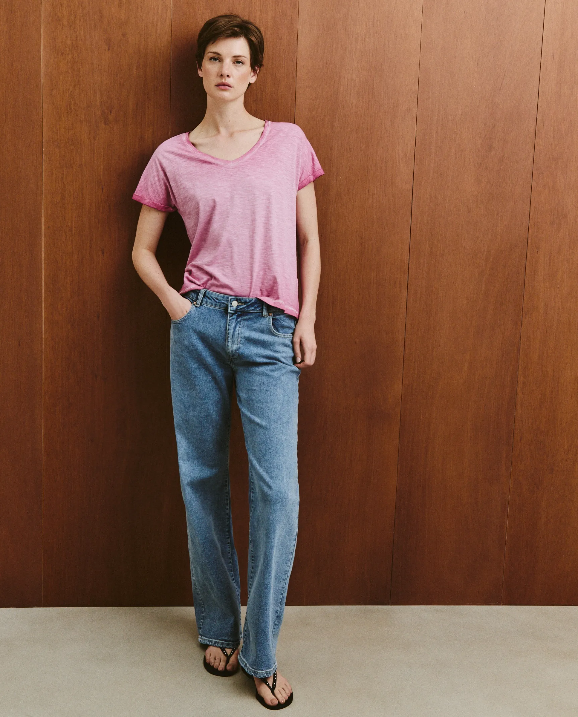 

Женская футболка с коротким рукавом красивый краситель Southern Cotton, сиреневый