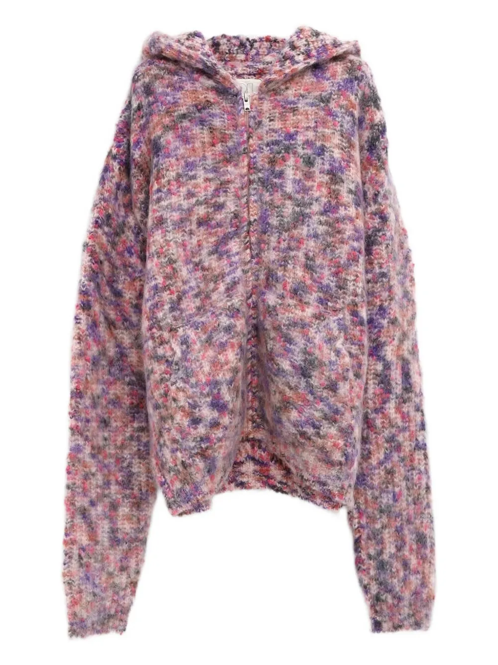 

Вязаная худи на молнии с капюшоном ERL, розовый