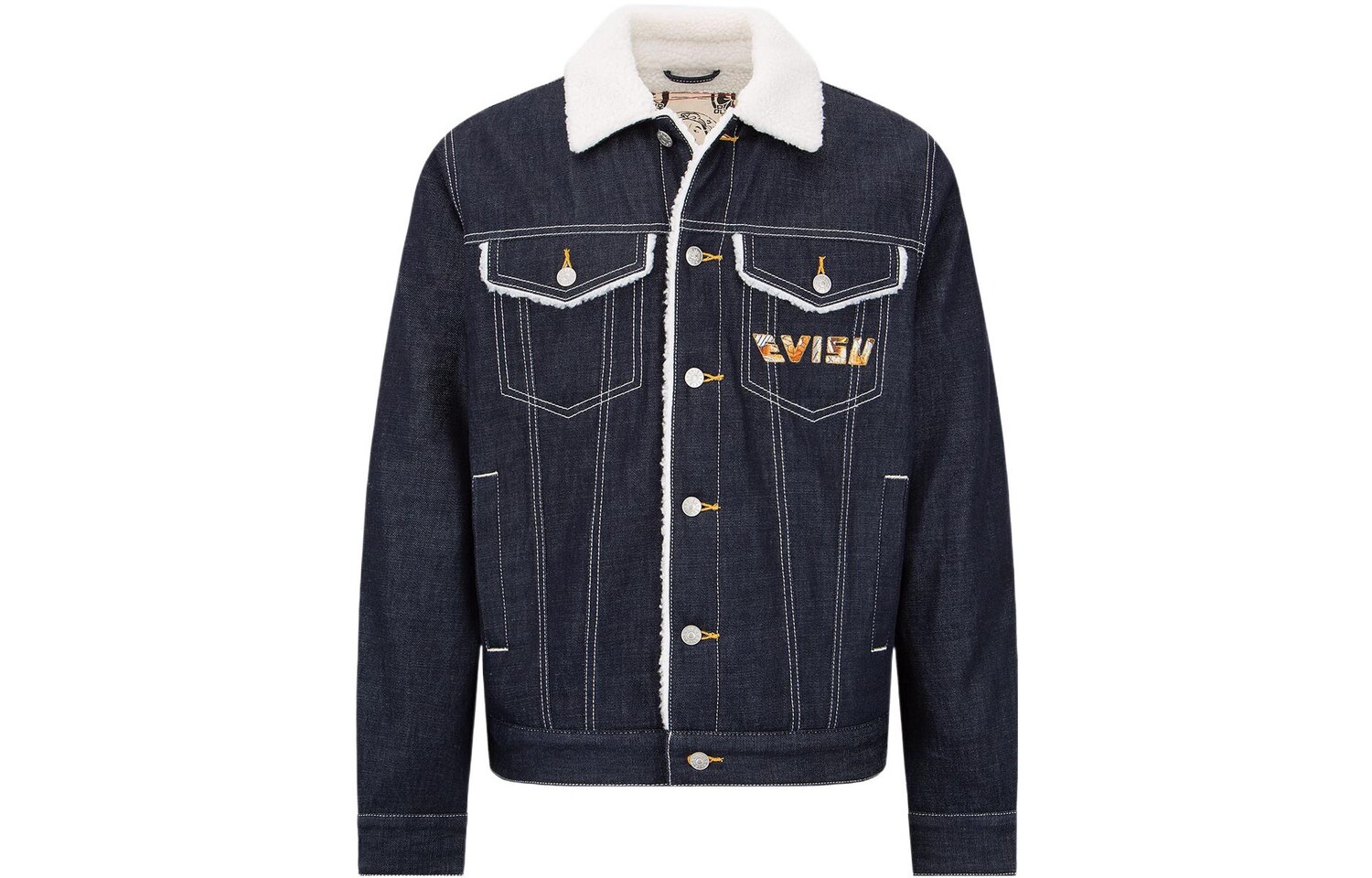 

Бархатная куртка мужская синяя Evisu, синий