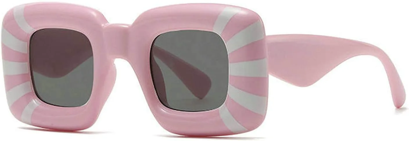 

COTIA Милые толстые квадратные солнцезащитные очки для женщин и мужчин, модные, в стиле хип-хоп, с оправой в стиле Y2K, забавные солнцезащитные очки, Pink