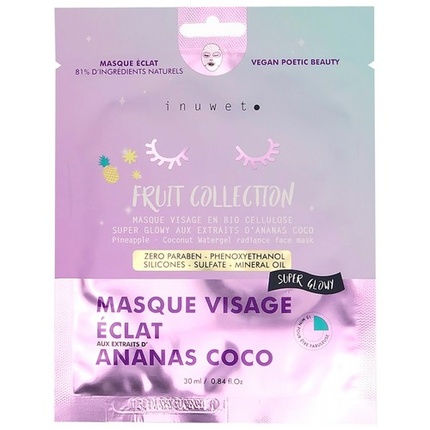 

Fruit Collection Eclat Visage Маска Ананас Кокос Биоцеллюлоза 100% Вода Markenlos