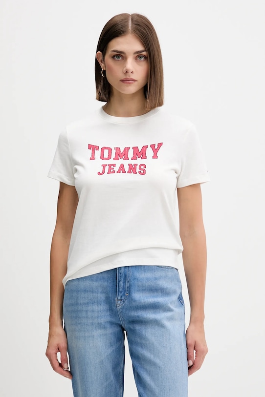 

Хлопковая футболка Tommy Jeans, бежевый