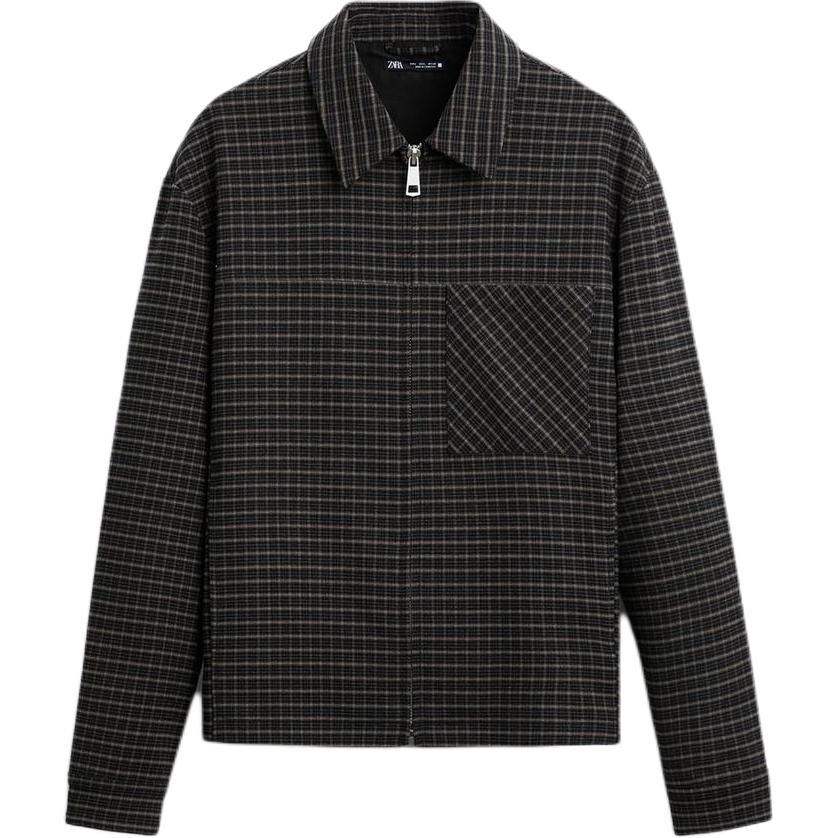 

Рубашка мужская черная Zara, черный
