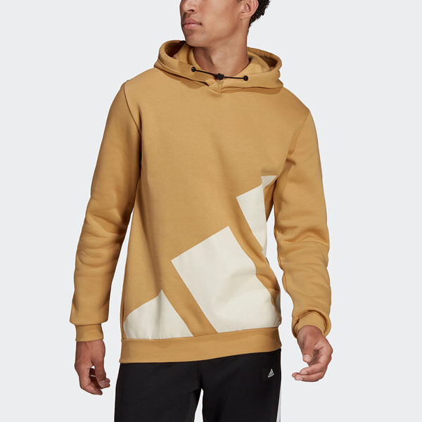 Толстовка Men's adidas Logo Hood Contrasting Colors Large Logo Sports Pullover Orange, оранжевый — фото 2