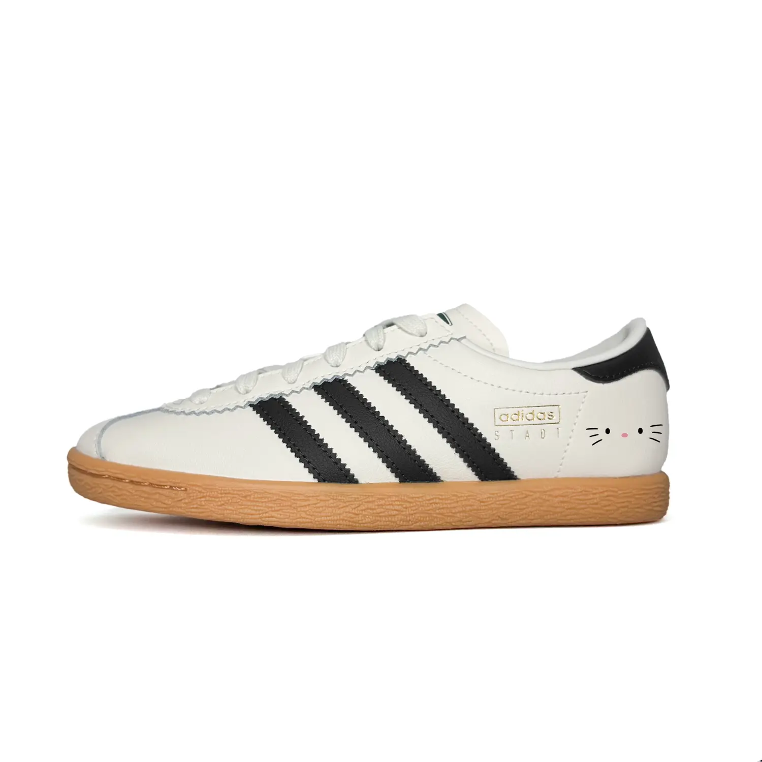 

Stadt Hi Kitten устойчивые к истиранию низкие немецкие армейские кроссовки Unisex Adidas Originals, черный/белый