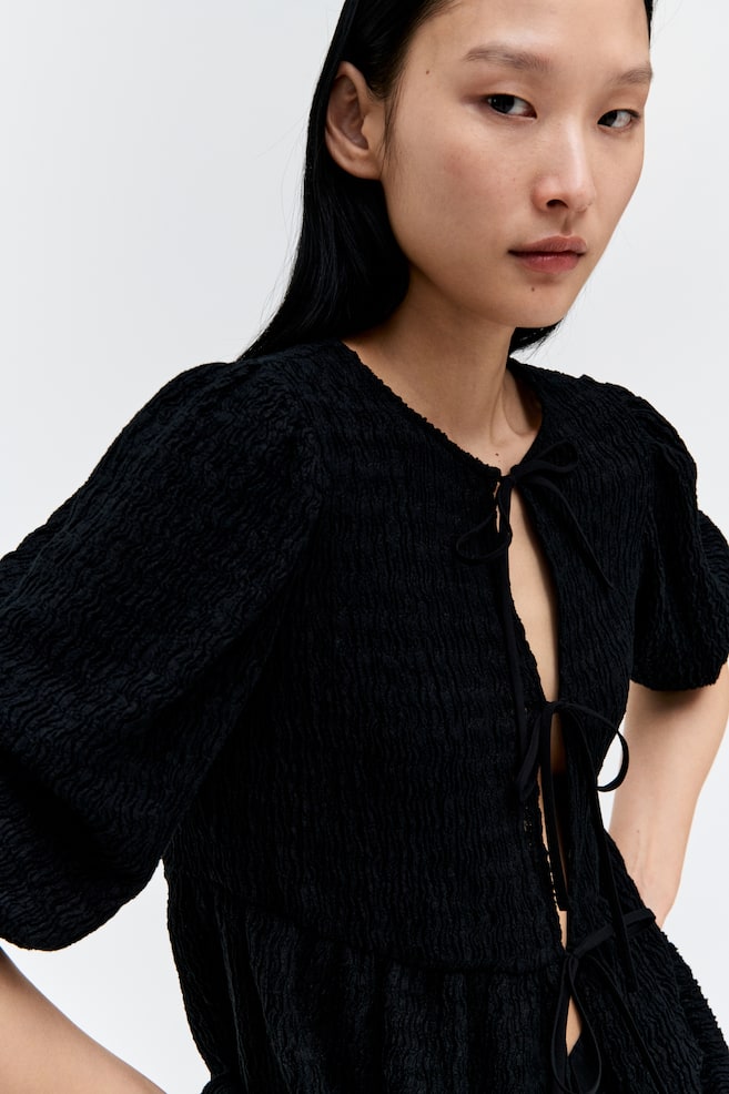 

Рубашка с открытой баской H&M, черный