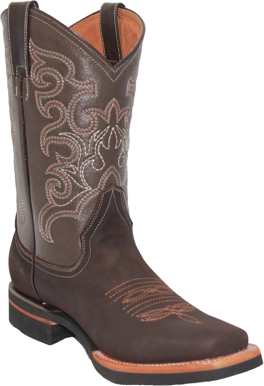 

Мужские кожаные ковбойские сапоги с квадратным носком для родео Generic